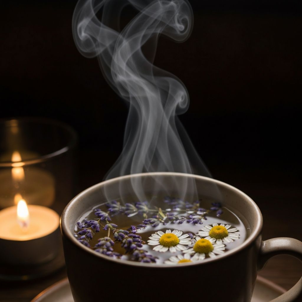 Kräutertee mit Lavendel und Kamille